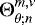 Mathematical equation: $ {\mathrm{\Theta}}_{\theta ; n}^{m,\nu} $