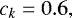 Mathematical equation: \begin{equation*} c_k=0.6, \end{equation*}