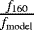 Mathematical equation: $\frac{f_{160}}{f_{\textrm{model}}}$