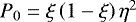 Mathematical equation: $P_0= \xi \left( 1- \xi \right)\eta^2$