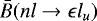Mathematical equation: $\bar{B}(n l \rightarrow \epsilon l_u)$