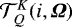 Mathematical equation: $\mathcal{T}^K_Q(i,\boldsymbol{\Omega})$