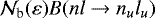Mathematical equation: $\mathcal{N}_{\text{b}}(\varepsilon) B(n l \rightarrow n_u l_u)$