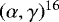 Mathematical equation: $(\alpha,\gamma)^{16}$