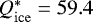 Mathematical equation: $Q^*_{\mathrm{ice}}=59.4$
