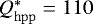 Mathematical equation: $Q^*_{\mathrm{hpp}}=110$