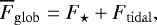Mathematical equation: \begin{equation*}\overline{F}_{\mathrm{glob}} = F_{\star} + F_{\mathrm{tidal}}, \end{equation*}