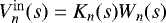 Mathematical equation: $V_{n}^{\mathrm{in}}(s)=K_{n}(s)W_{n}(s)$