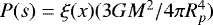 Mathematical equation: $P(s)=\xi(x)(3GM^{2}/4\pi R_{p}^{4})$