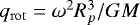 Mathematical equation: $q_{\mathrm{rot}}=\omega^{2}R_{p}^{3}/GM$