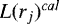 Mathematical equation: $L(r_{j})^{cal}$