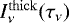 Mathematical equation: $I^{\mathrm{thick}}_{\nu}(\tau_{\nu})$