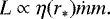 Mathematical equation: \begin{equation*} L\propto\eta(r_*) \dot m m.\end{equation*}