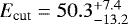 Mathematical equation: $E_{\textrm{cut}}=50.3_{-13.2}^{+7.4}$