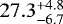 Mathematical equation: $27.3_{-6.7}^{+4.8}$