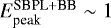 Mathematical equation: $E_{\textrm{peak}}^{\textrm{SBPL}+\textrm{BB}}\sim1$