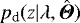 Mathematical equation: $p_{\textrm{d}}(z|{\mathrm{\lambda}},\hat{{\boldsymbol{\Theta}}})$