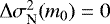 Mathematical equation: ${\mathrm{\Delta}}\sigma_{\textrm{N}}^2(m_0)=0$