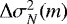 Mathematical equation: ${\mathrm{\Delta}}\sigma^2_N(m)$