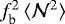 Mathematical equation: $f^2_{\textrm{b}}\,\langle {\mathcal{N}^2} \rangle$