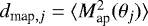 Mathematical equation: $d_{\textrm{map},j}=\langle {M^2_{\textrm{ap}}({\theta}_j)} \rangle$