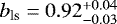 Mathematical equation: $b_{\textrm{ls}}=0.92^{+0.04}_{-0.03}$
