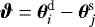 Mathematical equation: $\boldsymbol{\vartheta}=\boldsymbol{\theta}^{\textrm{d}}_i-\boldsymbol{\theta}^{\textrm{s}}_j$
