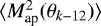 Mathematical equation: $\langle {M_{\textrm{ap}}^2({\theta}_{k-12})} \rangle$