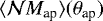 Mathematical equation: $\langle {\mathcal{N}M_{\textrm{ap}}} \rangle({\theta}_{\textrm{ap}})$