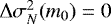 Mathematical equation: ${\mathrm{\Delta}}\sigma_N^2(m_0)=0$