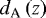 Mathematical equation: $d_{\textrm{A}} \left( z \right)$