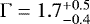 Mathematical equation: $\mathrm{\Gamma}=1.7^{+0.5}_{-0.4}$