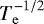 Mathematical equation: $T_{\mathrm{e}}^{-1/2}$