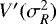 Mathematical equation: $V'(\sigma_{R}^2)$