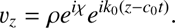 $$ v_z=\rho e^{i\chi}e^{ik_0{(z-c_0t)}}. $$