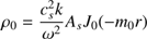 $$ \rho_0=\frac{c_s^2k}{\omega^2}A_sJ_0{(-m_0r)} $$