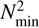 Mathematical equation: $ N_\min^2 $