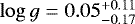 $\log g = 0.05^{+0.11}_{-0.17}$