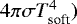 Mathematical equation: $4\pi \sigma T^4_{\textrm{soft}})$