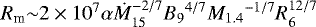 Mathematical equation: $R_{\textrm{m}} {\sim}2 \times 10^7{\alpha}{\dot{M}_{15}}^{-2/7}{B_{9}}^{4/7}{M_{1.4}}^{-1/7}R_6^{12/7}$