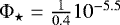 Mathematical equation: $\mathrm{\Phi}_{\star} = \frac{1}{0.4}10^{-5.5}$
