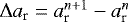 ${\mathrm{\Delta}} a_{\textrm{r}} = {a_{\textrm{r}}^{n+1}} - {a_{\textrm{r}}^{n}}$