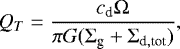 \begin{equation*} Q_{T}={c_{\textrm{d}} {\mathrm{\Omega}} \over \pi G ({\mathrm{\Sigma}}_{\textrm{g}} +{\mathrm{\Sigma}}_{\textrm{d},\textrm{tot}})},\end{equation*}