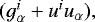 Mathematical equation: $(g^{i}_{\alpha}+u^iu_{\alpha}),$