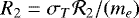 Mathematical equation: $R_2=\sigma_T{\cal R}_2/(m_e)$