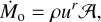 Mathematical equation: \begin{equation*}{\dot M}_{\rm o}=\rho {u^{r}} {\cal A} \end{equation*}