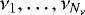 $\nu_1, \ldots, \nu_{N_{\nu}}$