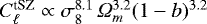 Mathematical equation: $C_{\ell}^{\text{tSZ}} \propto \sigma _8^{8.1} \, {\Omega}_m^{3.2} (1-b)^{3.2}$