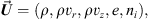 $$ \overrightarrow{{U}}=(\rho,\rho {v}_r,\rho {v}_z,e,{n}_i), $$