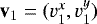 $\mathbf{v}_1 = (v_1^x,v_1^y)$